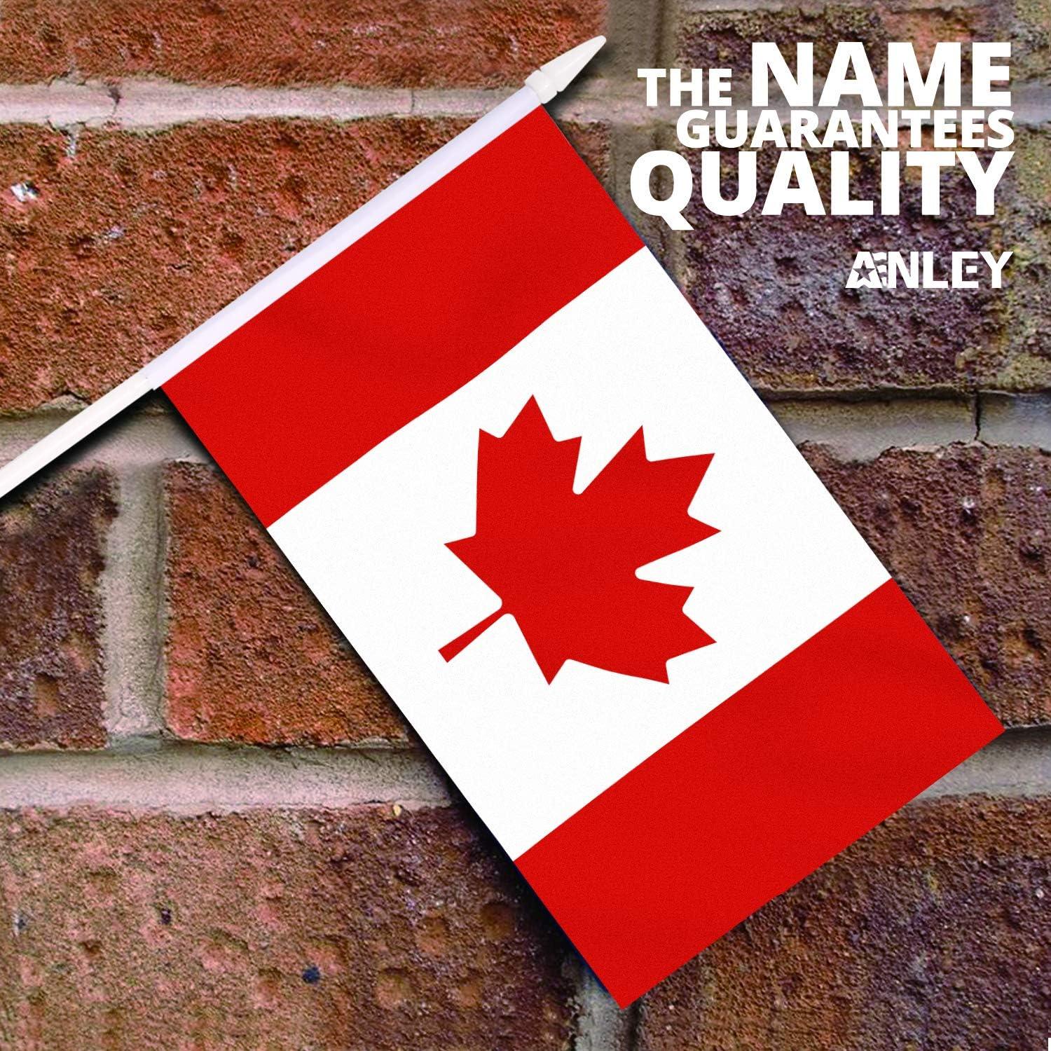 Anley Canada Mini Flag 12 Pack - Hand Held Small Miniature Canadian Flags 5x8 Inch