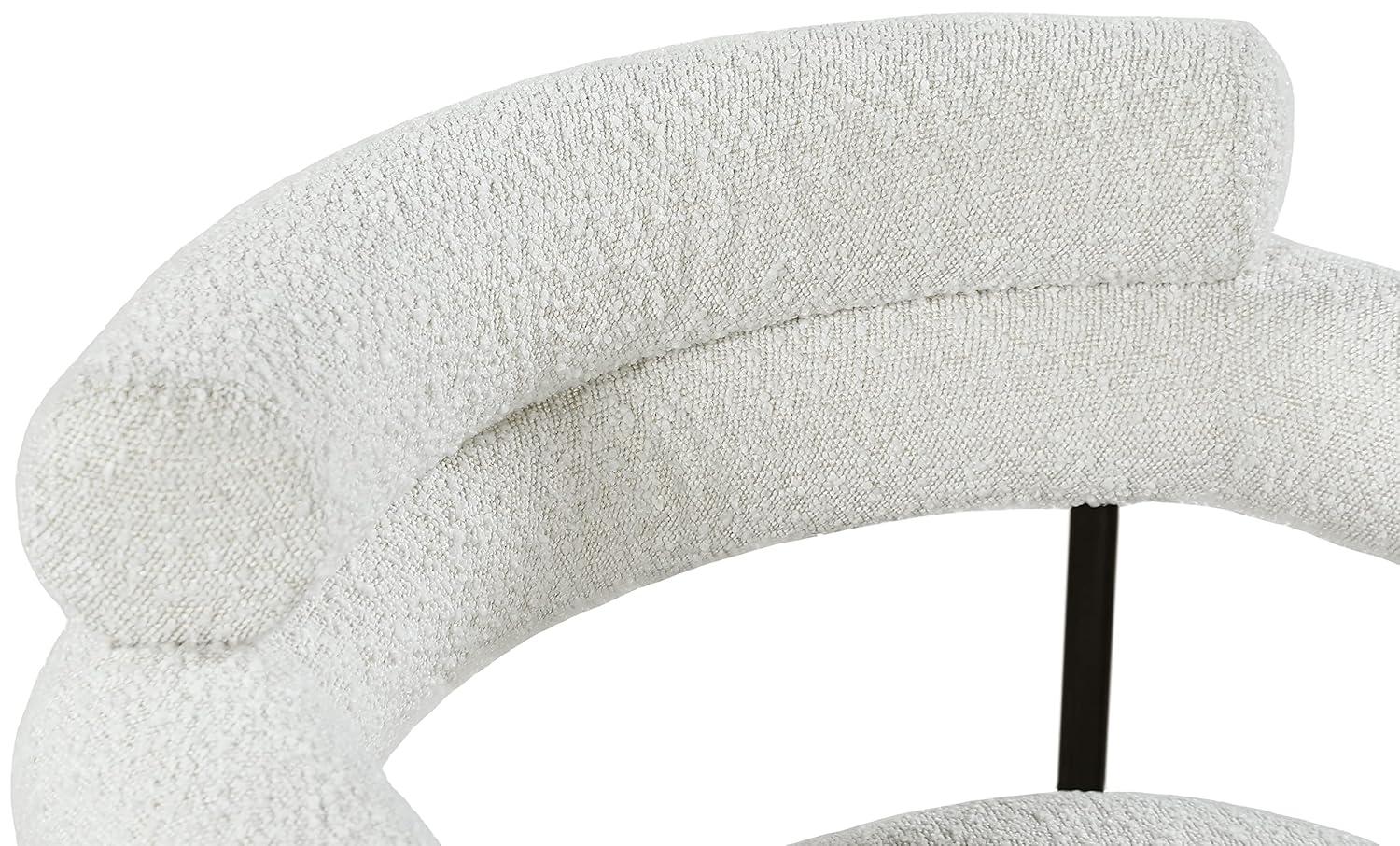 Blake Cream Boucle Fabric Arm Chair with Black Metal Frame