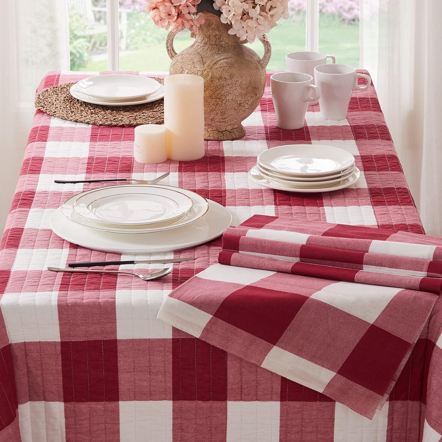 Camden Reversible Red and Cream Cotton Quilt Set with Pillow Shams