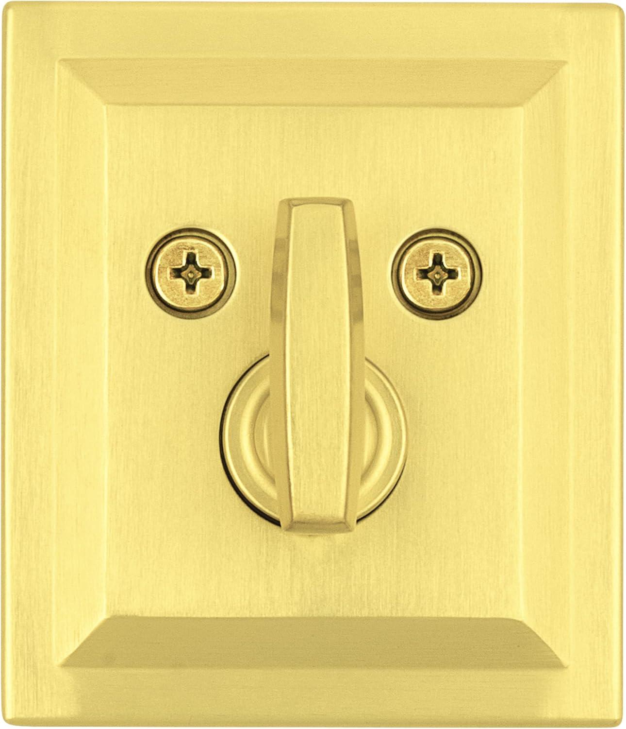Baldwin Spyglass, Single Cylinder Front Door Deadbolt Featuring SmartKey Re-key Technology and Microban Protection, in Satin Brass