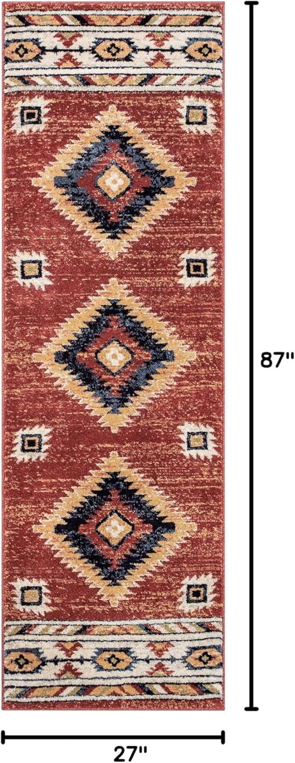Well Woven Jamyn Lea Crimson Traditional Southwestern Tribal Red/Blue Rug
