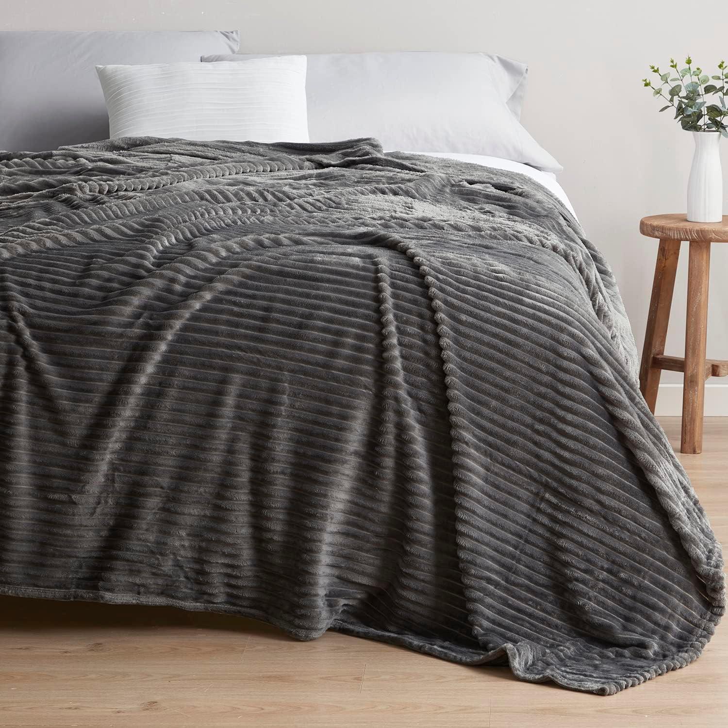 Nestl Nestl Cut Plush Cozy Throw Blanket - Fuzzy Warm Fleece Bed Blankets - Throws for Sofa, Bed, and Couch