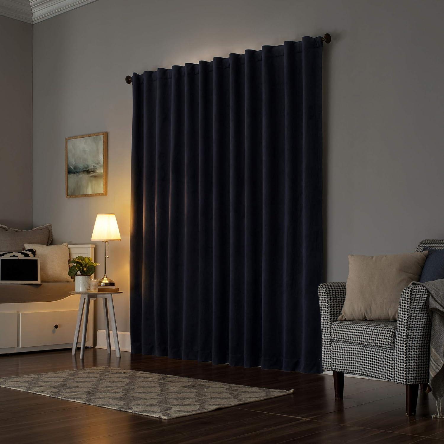 Velvet Noise Reducing Thermal Extreme 100% Blackout Back Tab Curtain Panel