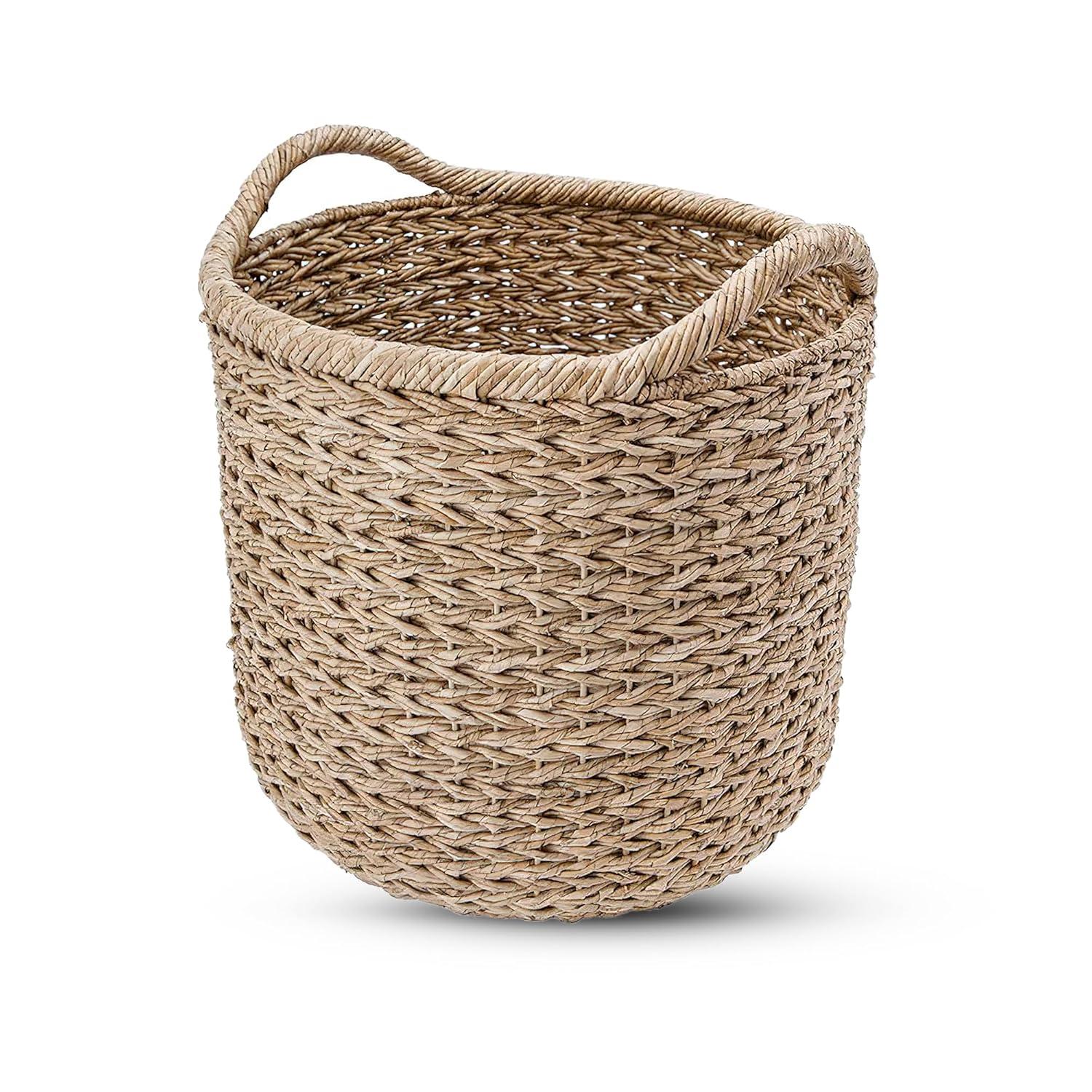 YOSITiuu Large Decorative Seagrass Storage Basket, Handmade, Seagrass Basket, Living Room, Blankets, Toy Bin, Extra Storage, Decorative Storage, Laundry Basket, Linens
