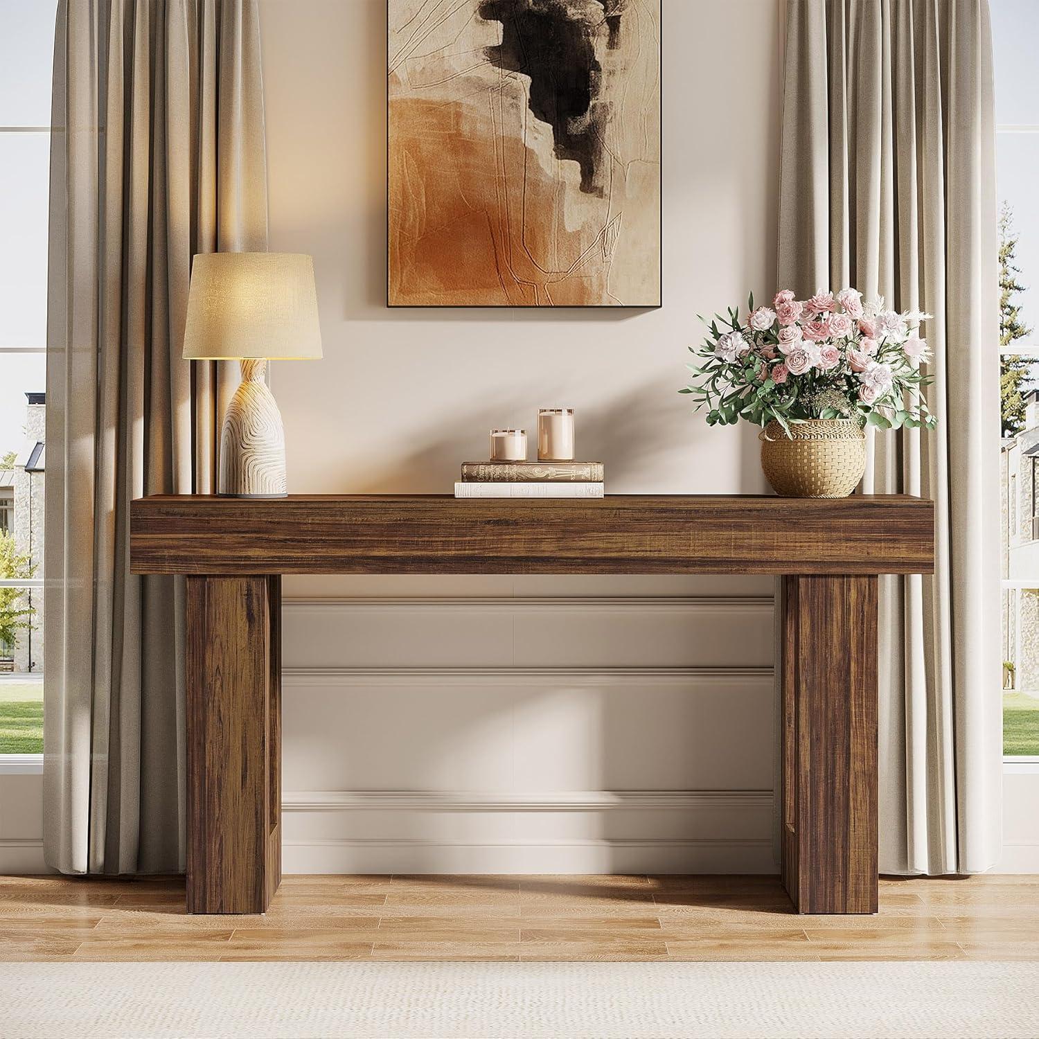 63 Inch Long Console Table Farmhouse Sofa Table