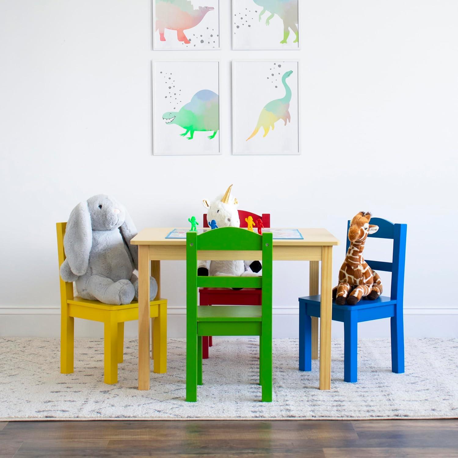 5pc Kids' Wood Table and Chair Set - Humble Crew