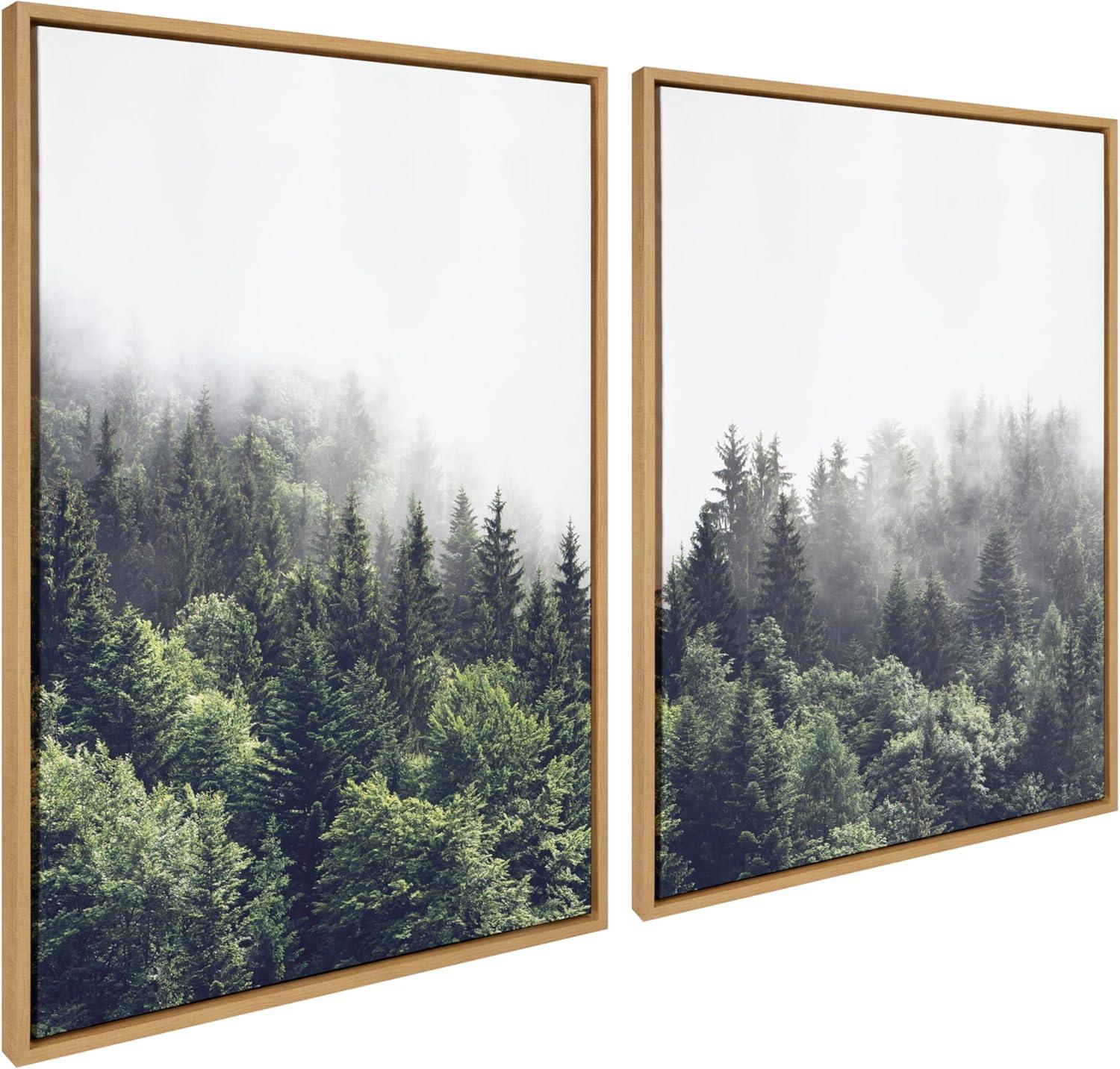 (Set of 2)  Sylvie Foggy Day Framed Canvas Set by Creative Bunch - Kate & Laurel All Things Decor