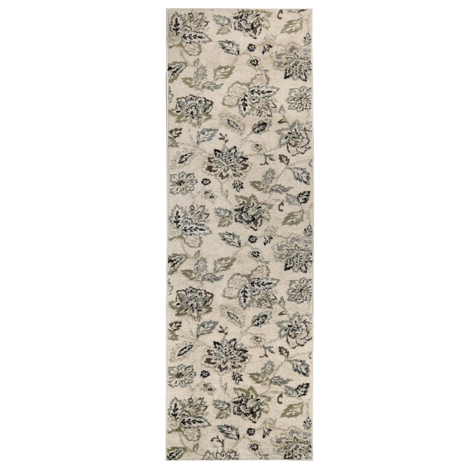 Superior Jacobean Floral Indoor Area Rug, 7' x 9', Stone