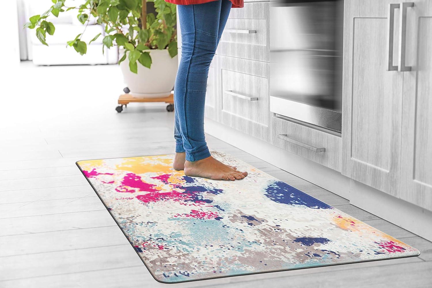 World Rug Gallery Modern Abstract Anti Fatigue Standing Mat