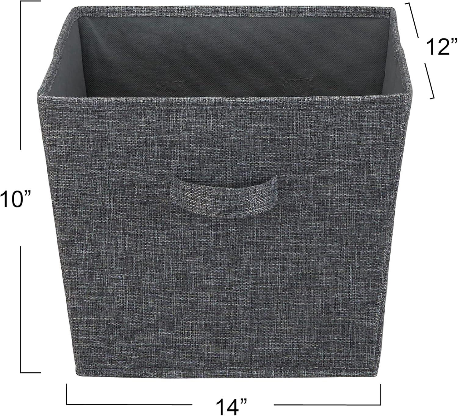 Graphite Medium Fabric Storage Bins with Handles, 2-Pack