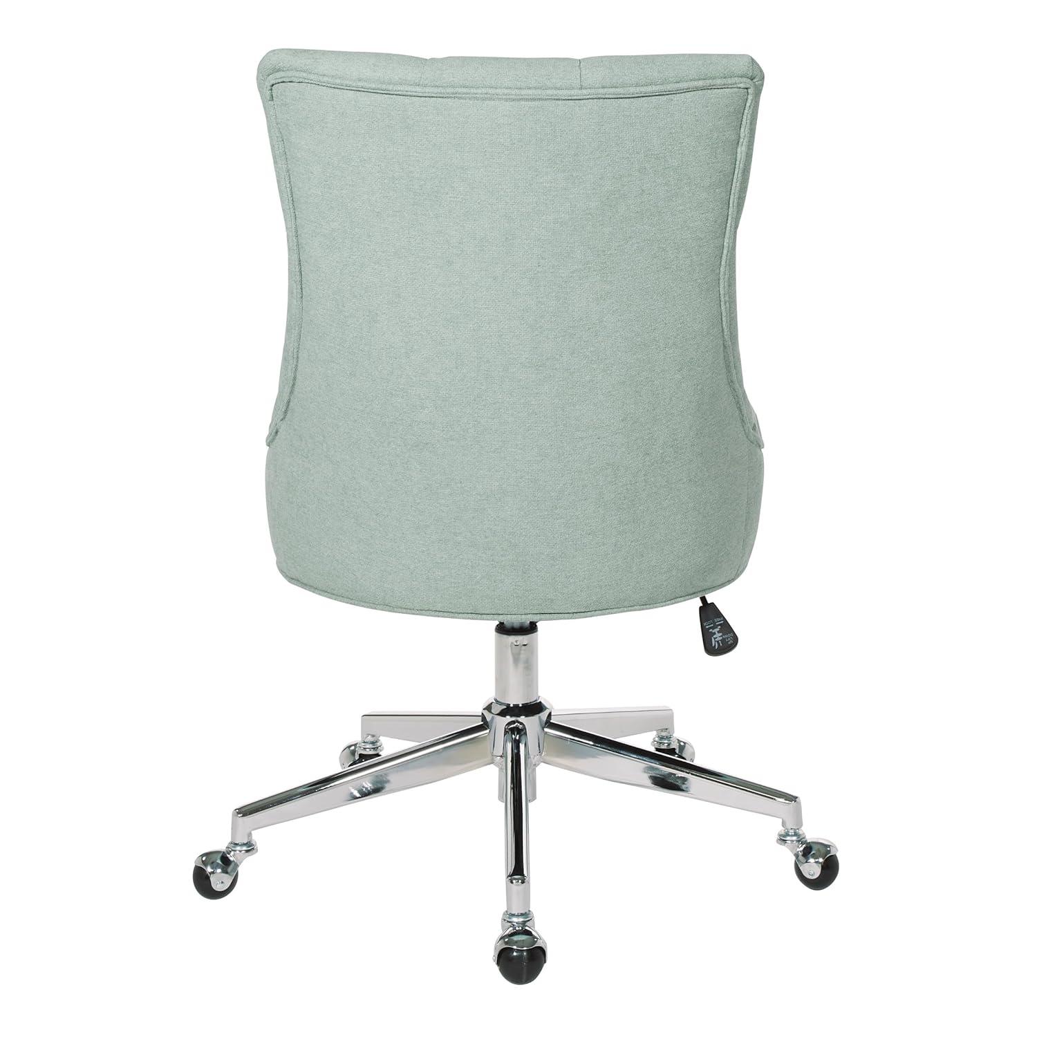 Amelia Office Chair Mint - OSP Home Furnishings: Ergonomic, Swivel, Chrome-Plated Frame, Adjustable Height