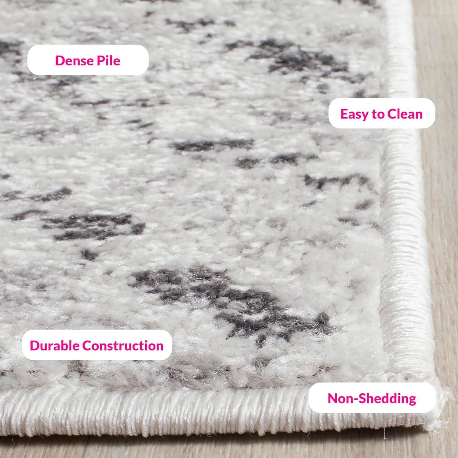 Adirondack ADR104 Power Loomed Area Rug - Ivory/Charcoal - 5'1"x7'6" - Safavieh.