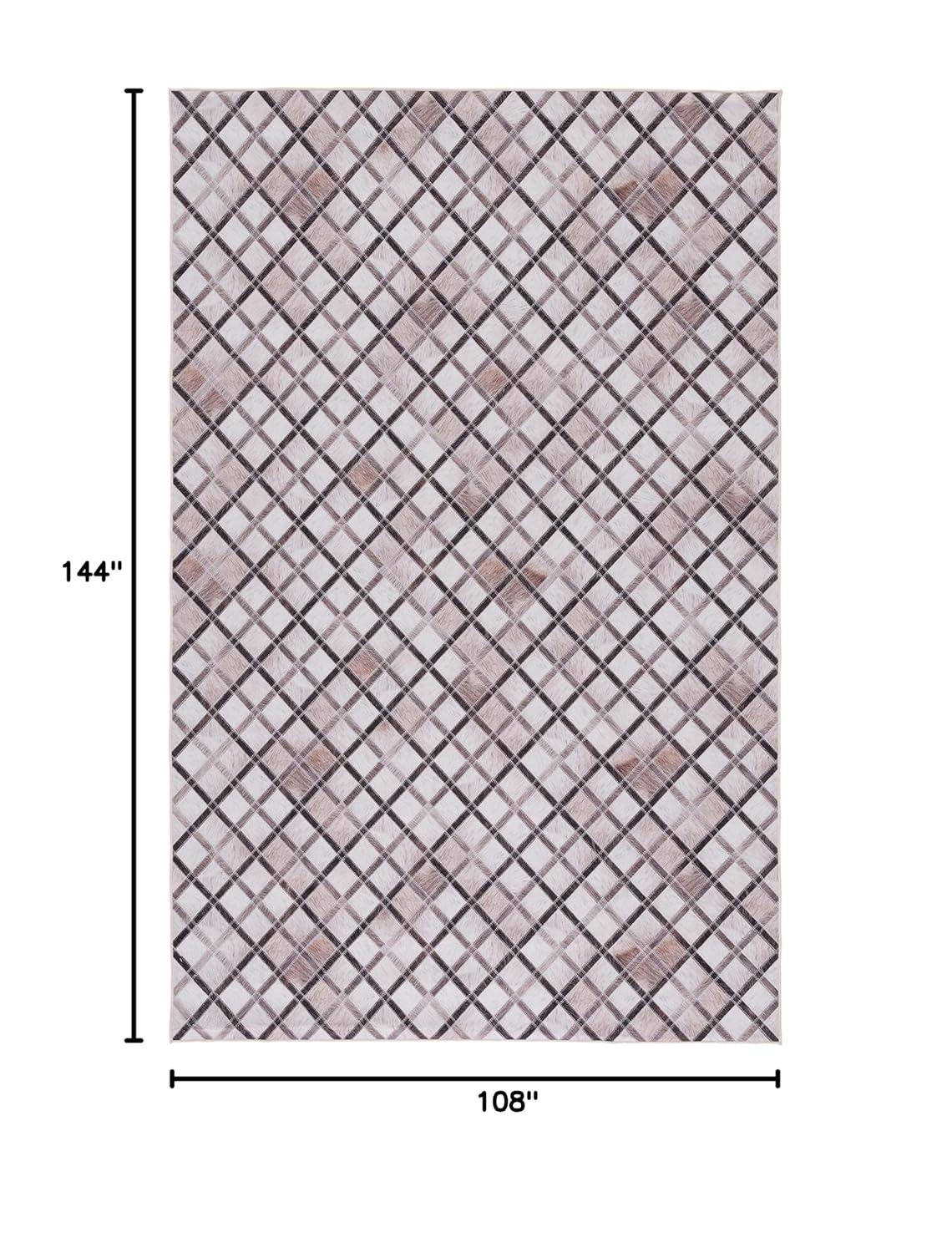 SAFAVIEH Faux Hide Cybill Diamond Area Rug, Beige/Brown, 9' x 12'