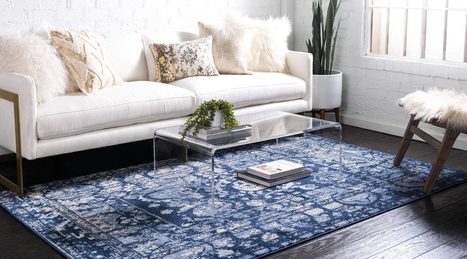 Unique Loom 3' 1 x 5' 3 Blue La Jolla Vintage Area Rug