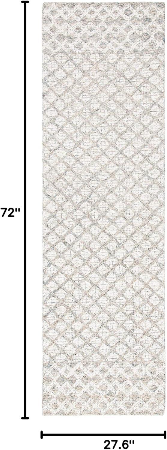 SAFAVIEH Abstract Ryder Abstract Wool Runner Rug, Ivory/Grey, 2'3" x 6'