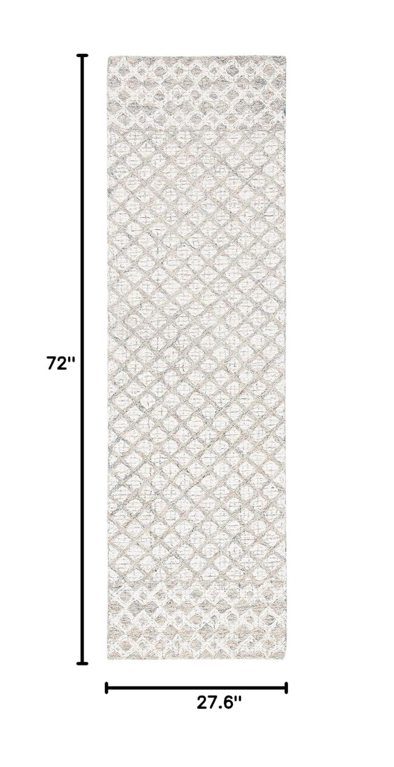 SAFAVIEH Abstract Ryder Abstract Wool Runner Rug, Ivory/Grey, 2'3" x 6'