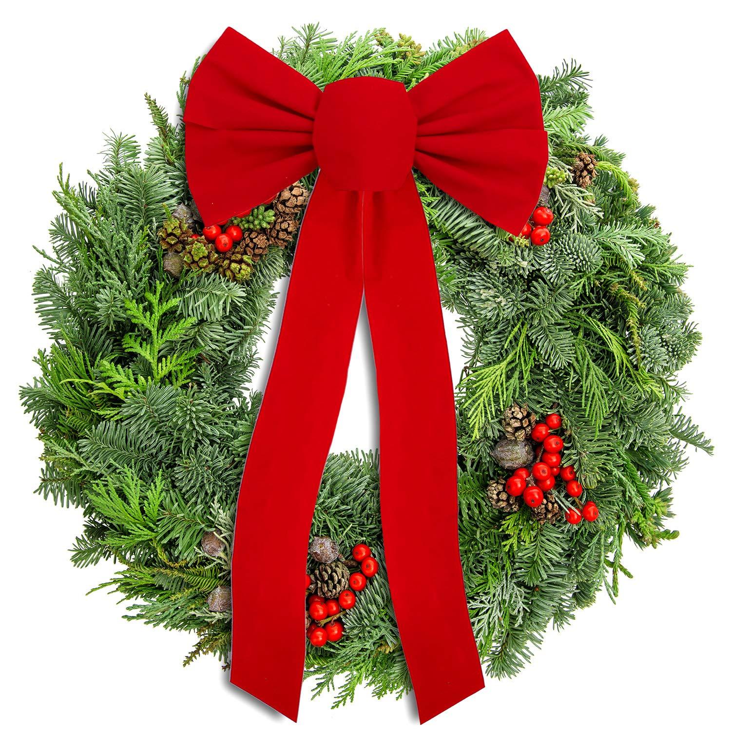 JOYFY 12pcs Christmas Red Velvet Bow Decoration for Christmas Party