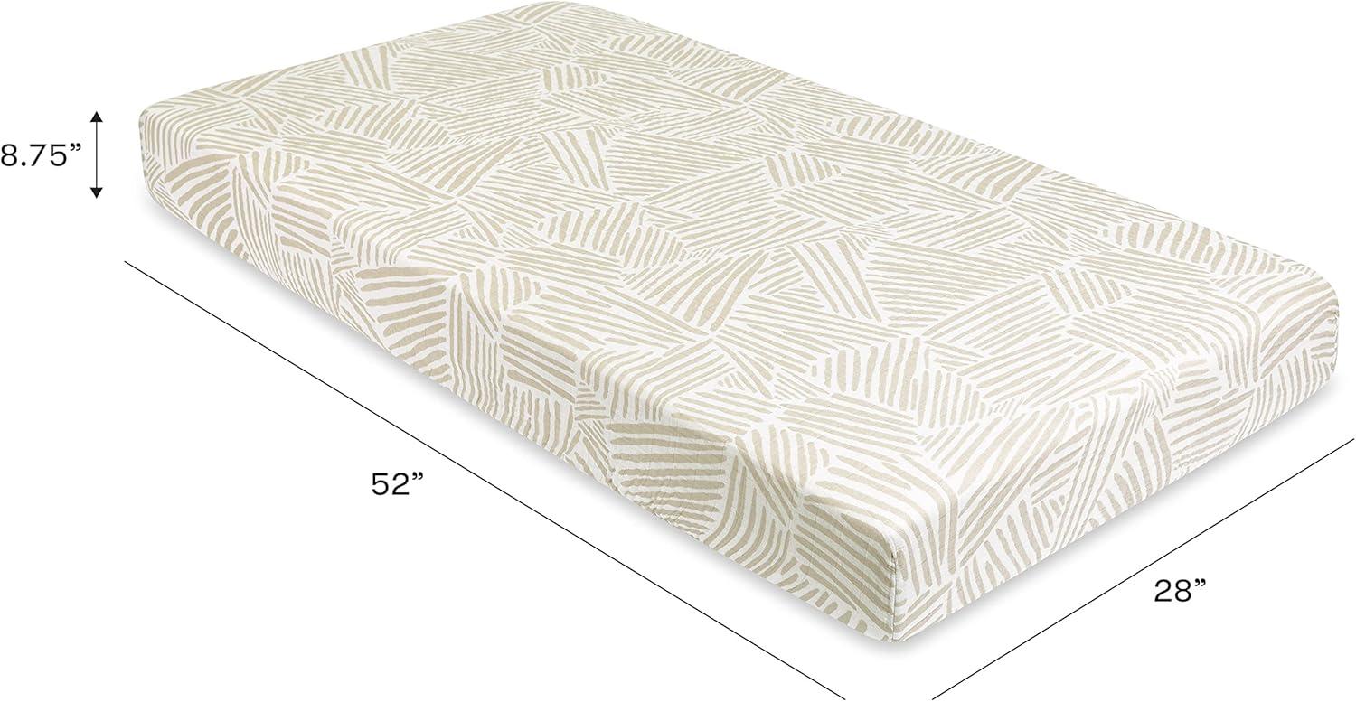 Oat Stripe Crib Sheet In Muslin Cotton