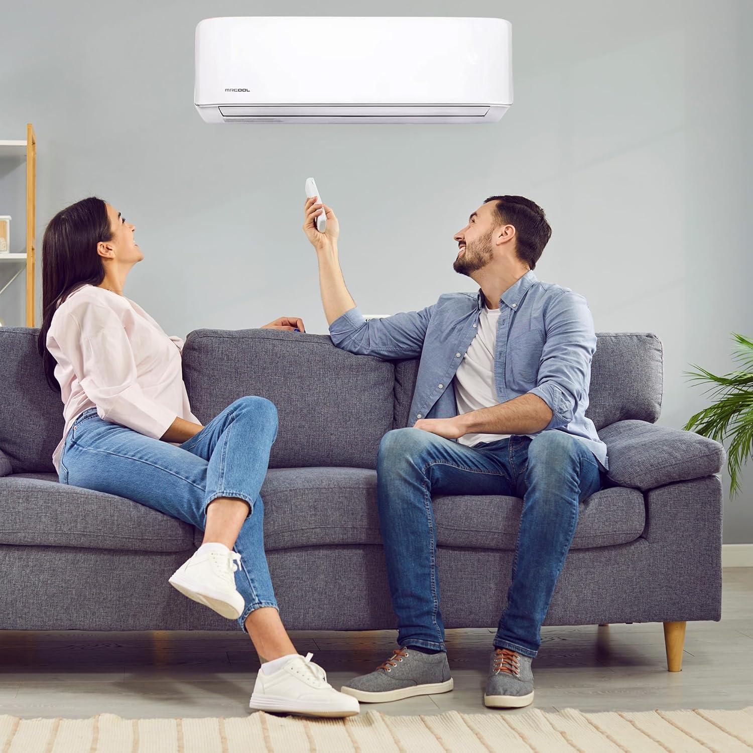 18k BTU White Ductless Heat Pump Split System with Remote