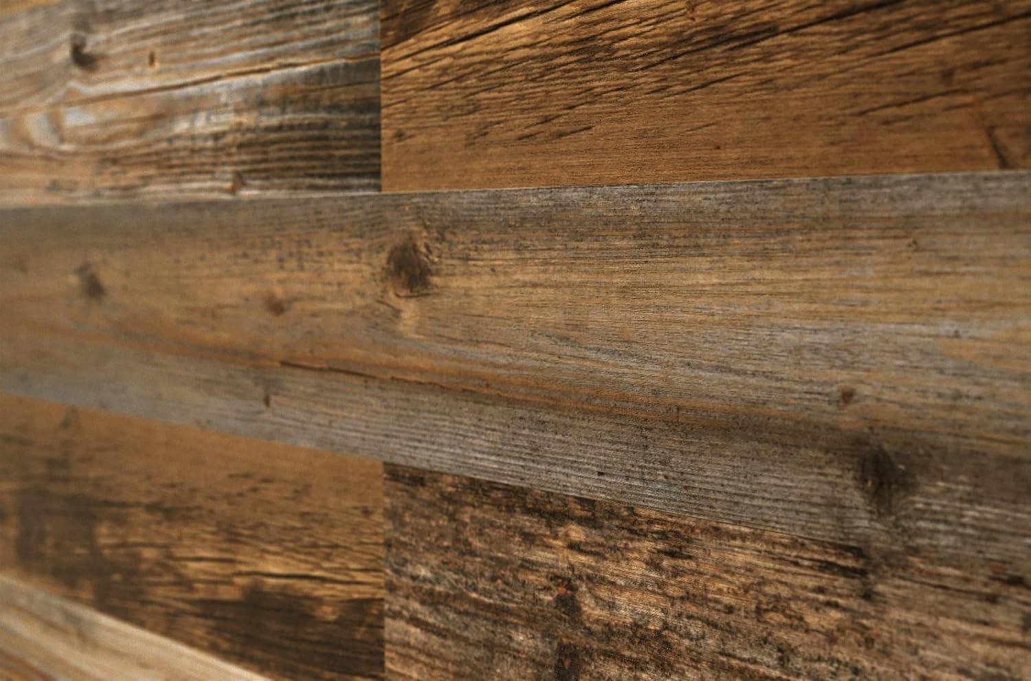 Grey Amber Reclaimed Wood Wall Panels, 46.5" x 5"