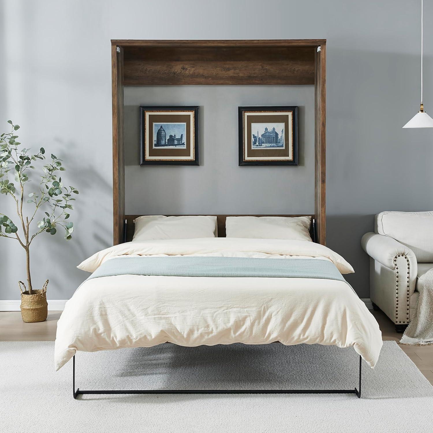 GROUPES Half Self-Close And Open Murphy Bed Cabinet Space-Saving Bed  Perfect For Guest Room, For Bed Room, Guest Room, Home Office