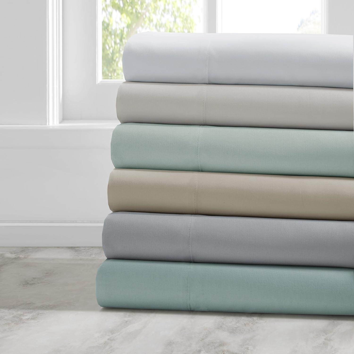 Comfort Spaces Microfiber Coolmax Solid Sheet Set, Queen, Aqua
