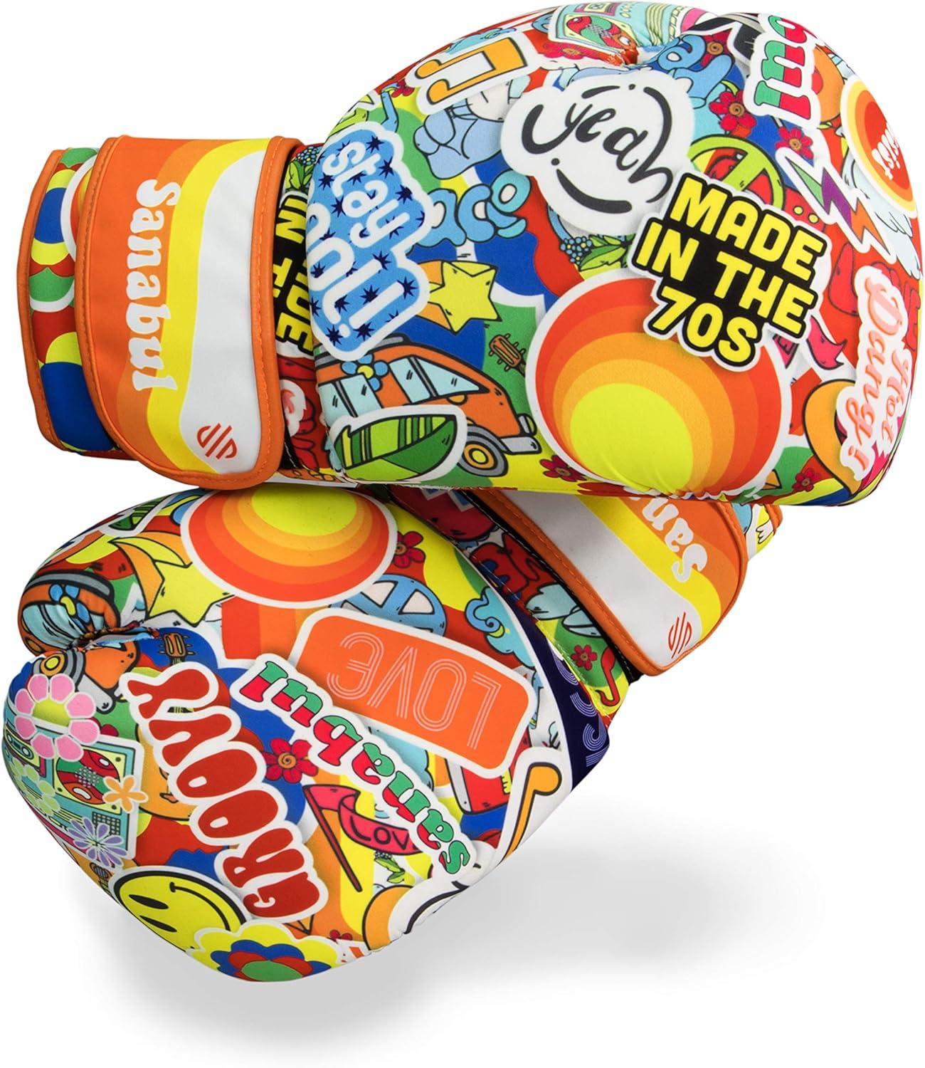 Sanabul Sticker Bomb Adult Boxing Gloves Kickboxing MMA training Punching Heavy Bag