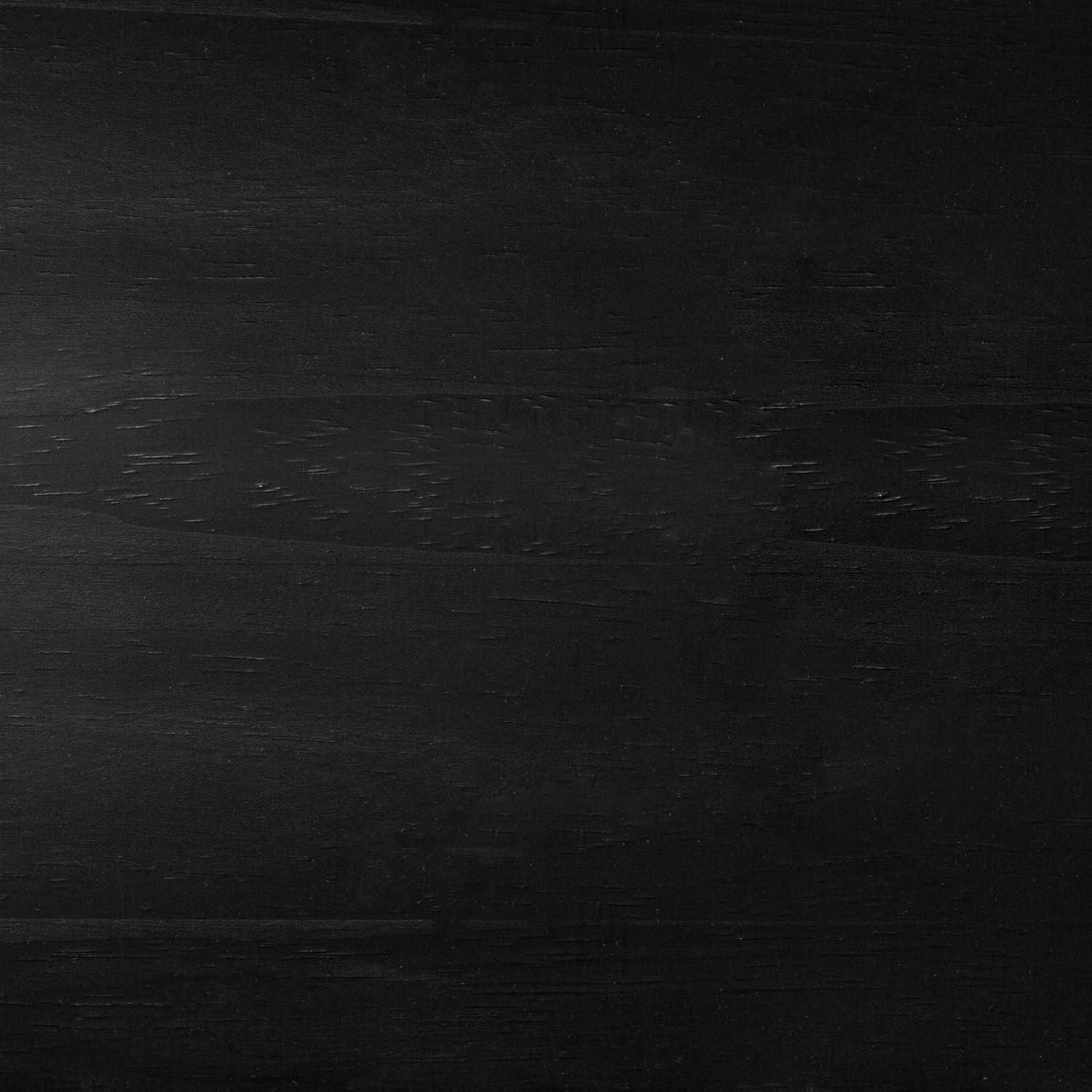 Walker Edison Minimalist Solid Wood Canopy Full Bed, Black