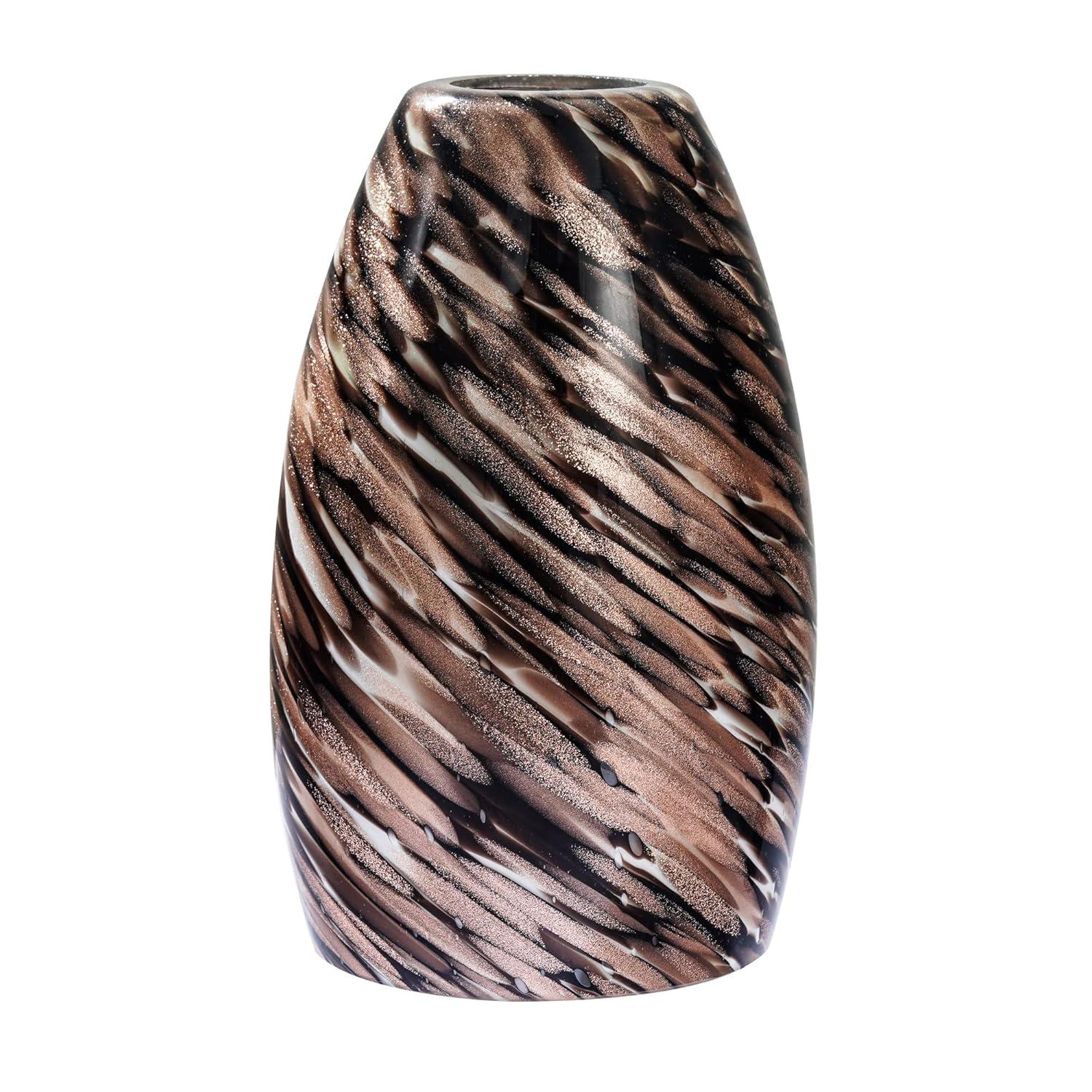 Oval Glass Lamp Shade Only Art Glass Lamp Covers Light Fixture Replacement for Kitchen Island Mini pendant Ceiling Lights Chandelier Hand Blown Glass Shade Replacement (Brown and Blue）