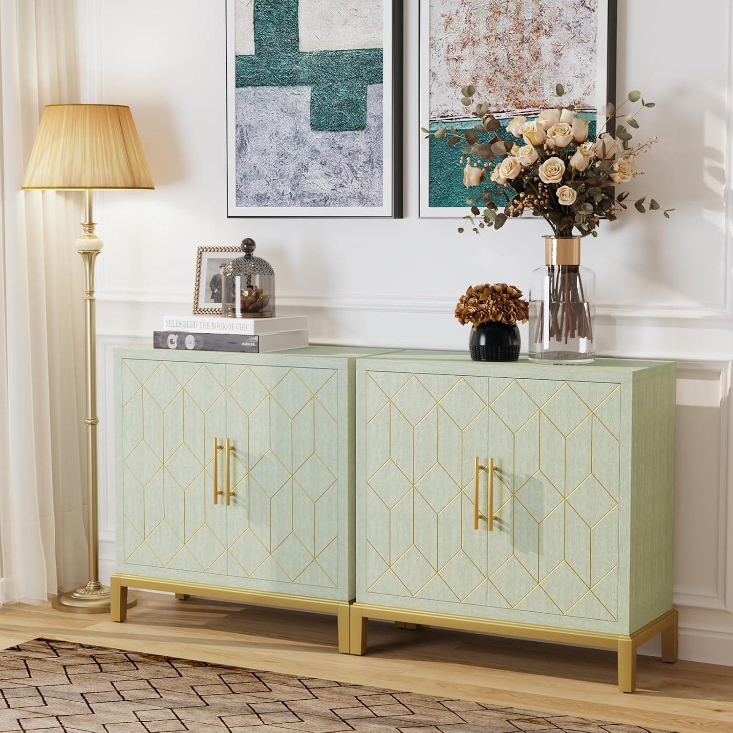 Everly Quinn Cabinet with 2 Doors, Storage Cabinet Sideboard