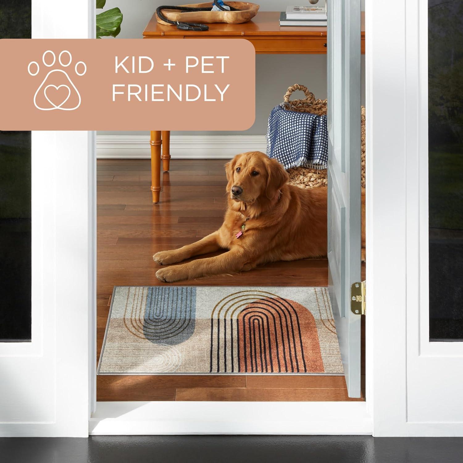 Town & Country Everyday Avani Everwash Non-Slip Backing Area Rug Beige/Rust