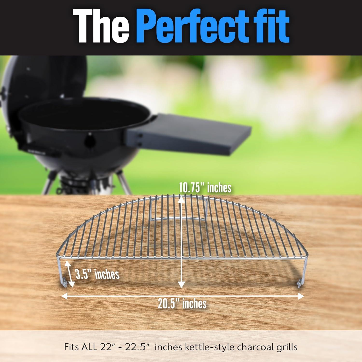 Elevated Cooking Grill Grate by SnS Grills - 304 Stainless Steel, Fits 22" & 26" EasySpin™ and Weber Grill Grates