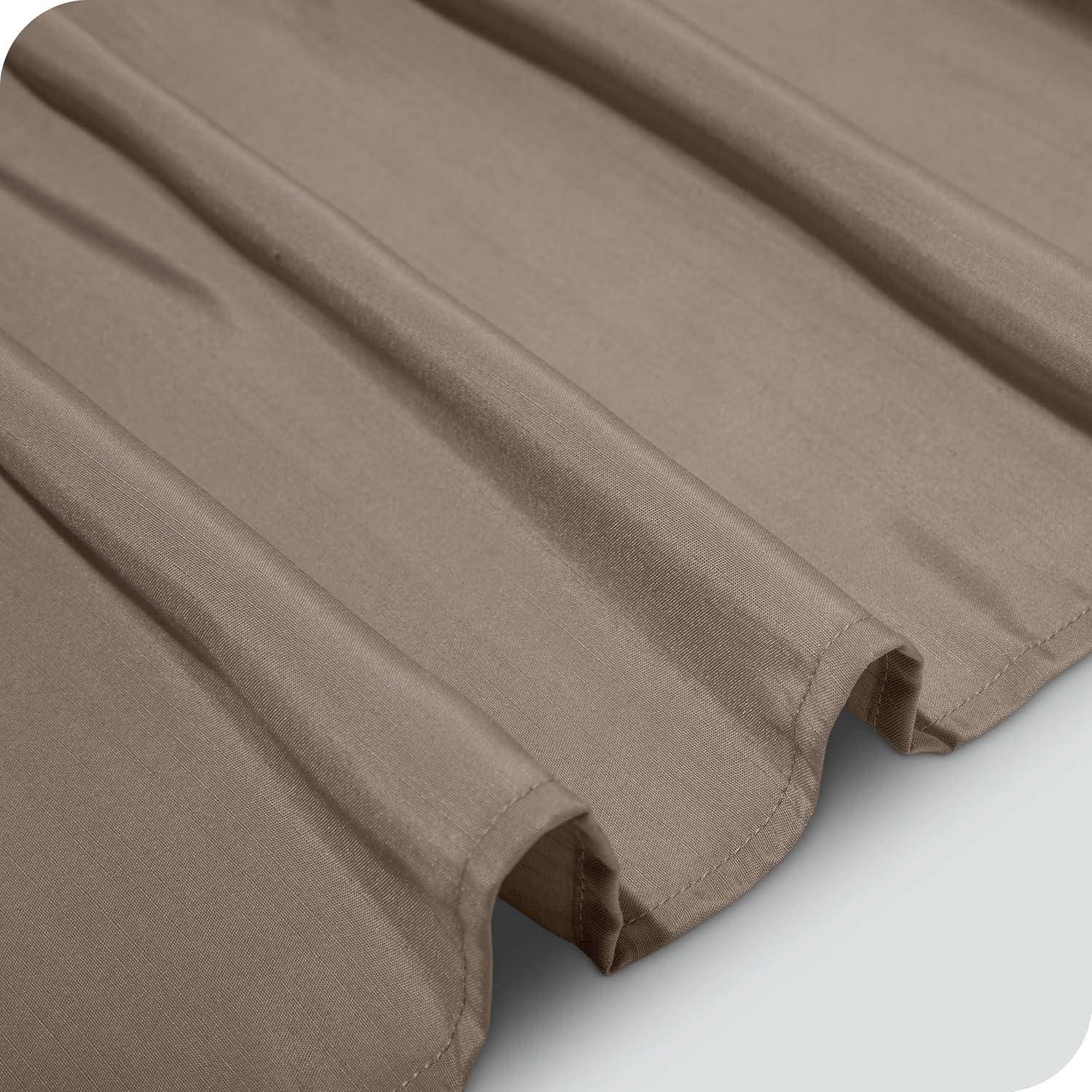 Taupe King Adjustable Ruffled Polyester Bed Skirt