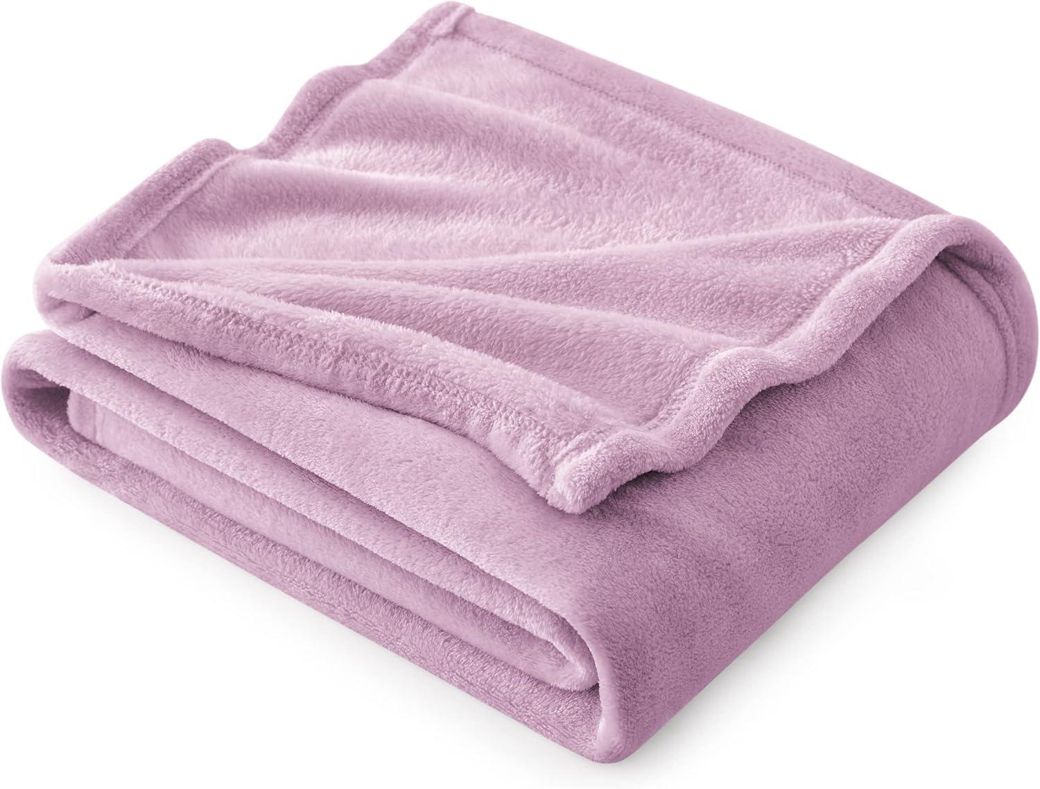 Bedsure Fleece Throw Blanket for Couch Lilac - Lightweight Plush Fuzzy Cozy Soft Blankets and Throws for Sofa, 50x60 inches