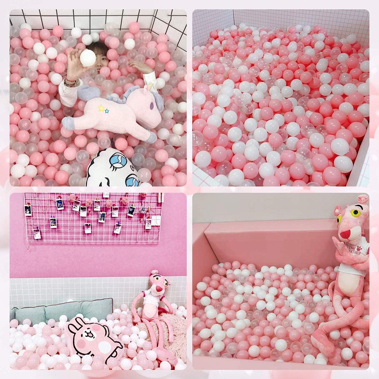 Anvazise 100Pcs Ball Pit Balls Thickened Eco-friendly Smooth Reusable Bite-resistant Hand-on Ability PE Material Macaron Color Pit Balls Kindergarten Toy
