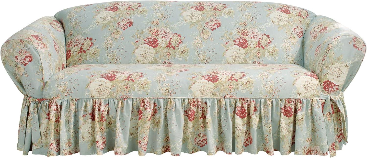 Waverly  Ballad Bouquet 1 Piece Sofa Slipcover Robin's Egg