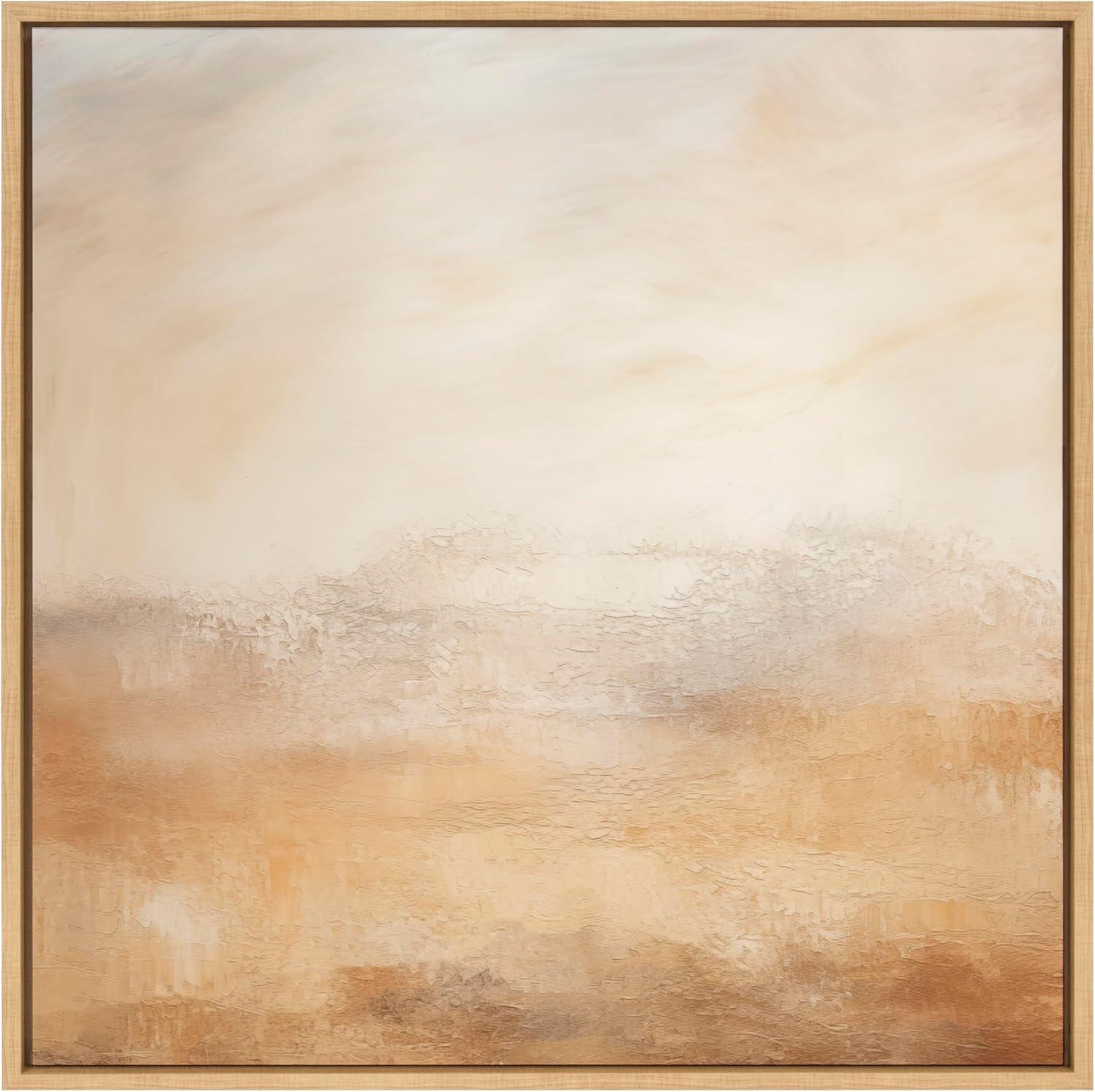 30x30 Natural Abstract Desert Landscape Canvas Wall Art