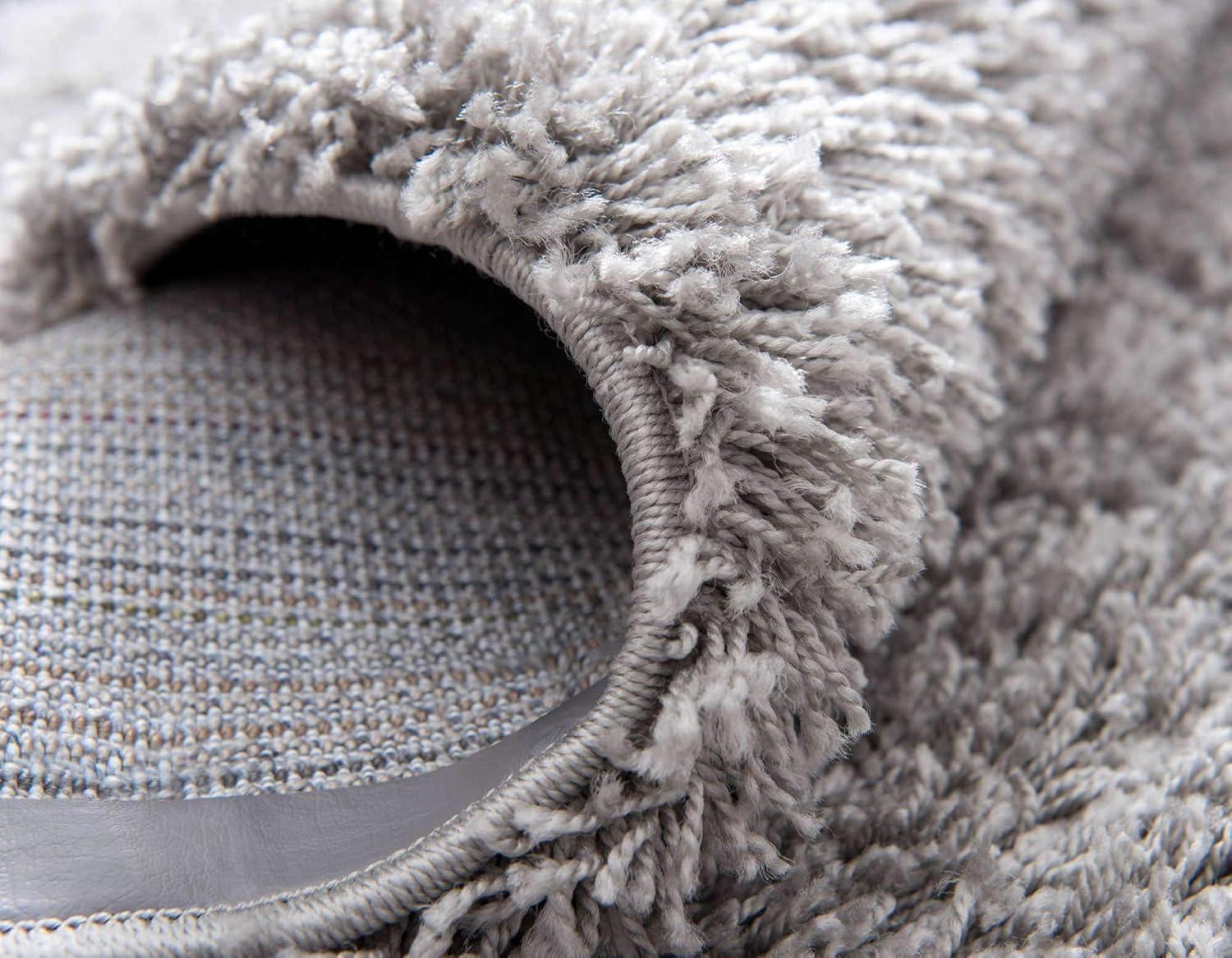 Unique Loom 2' 7 x 10' 0 Solid Shag Cloud Gray Area Rug