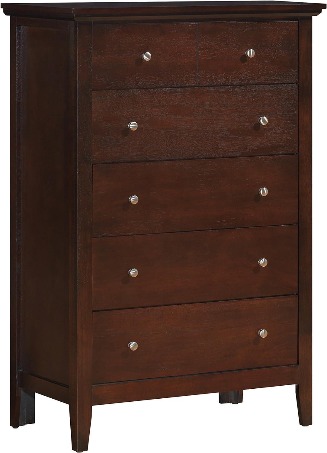 Glory Furniture Hammond 5 Drawer Chest in Cappuccino