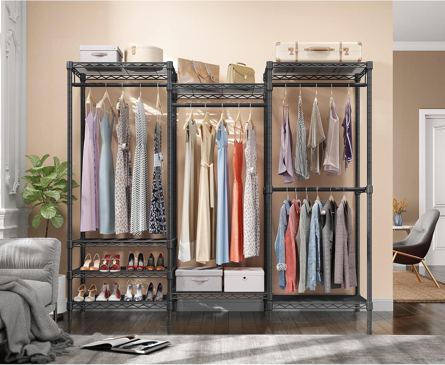 VIPEK V5 6 Tiers Wire Garment Rack Portable Closet Wardrobe, Max Load 890LBS