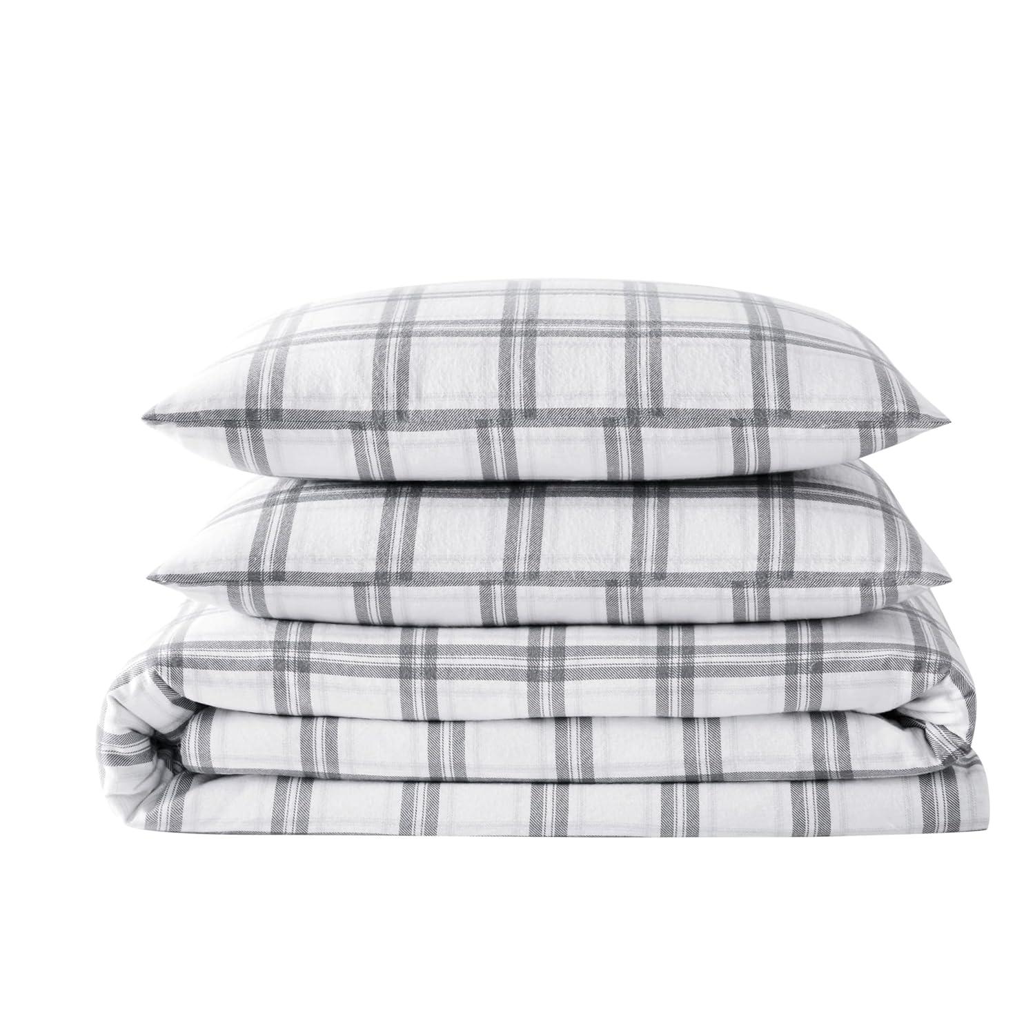 London Fog London Fog Plaid Flannel Duvet Cover Set