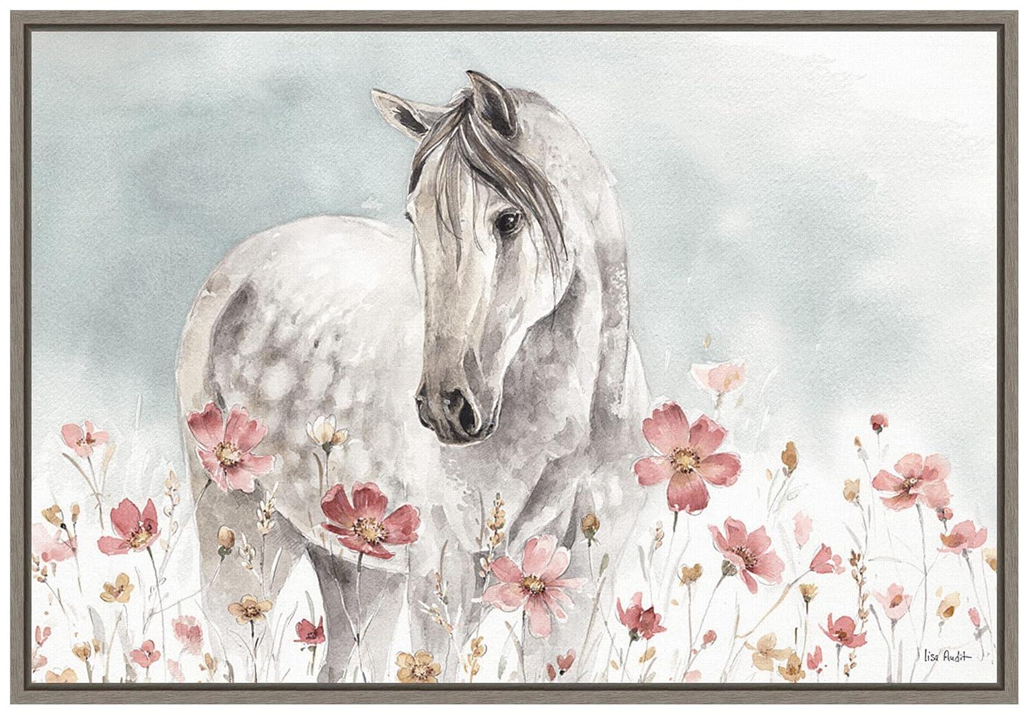 Amanti Art Wild Horses I by Lisa Audit Canvas Wall Art Print Framed 23-in. x 16-in.