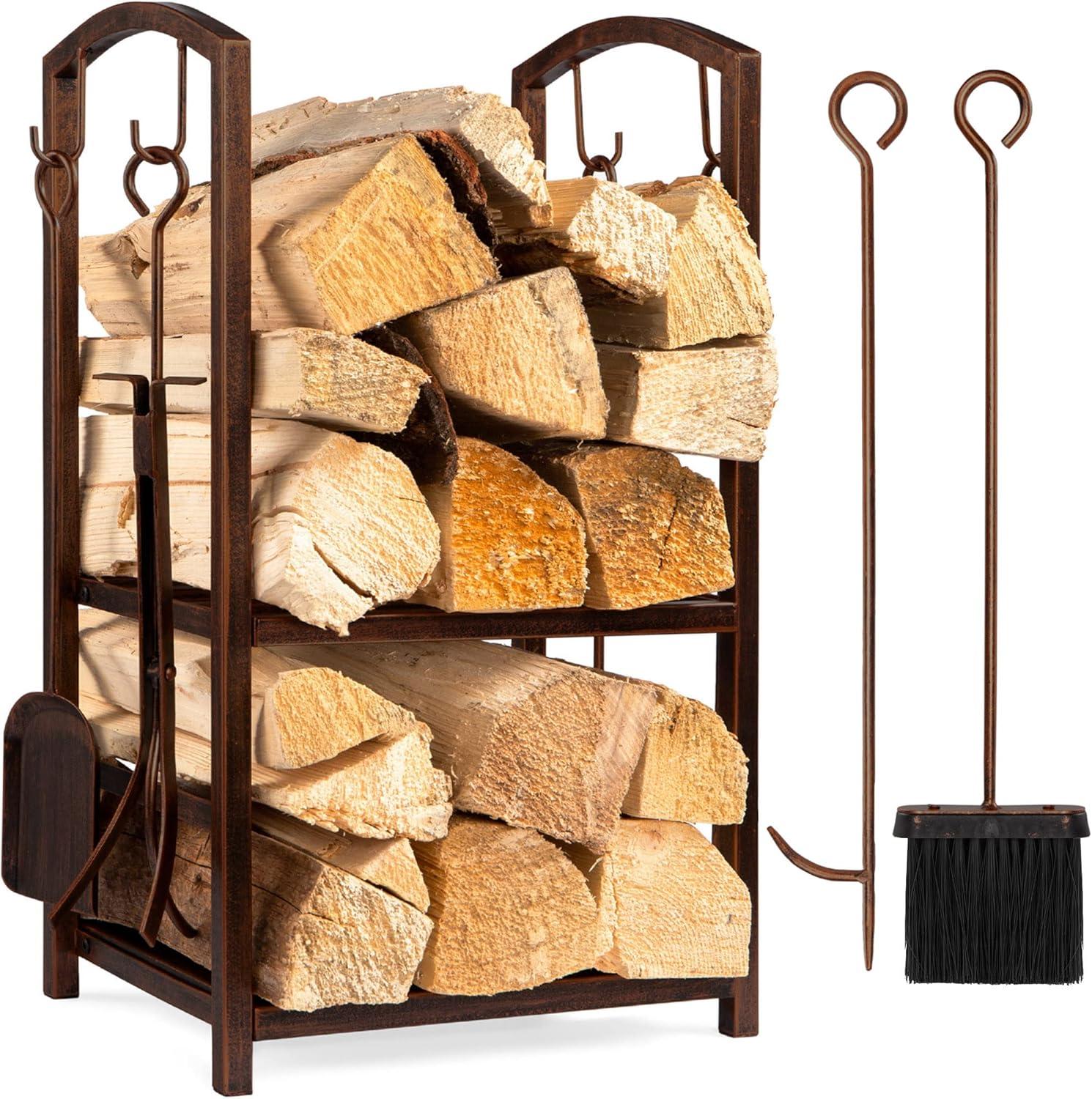 Abhik 17'' W Metal Log Rack