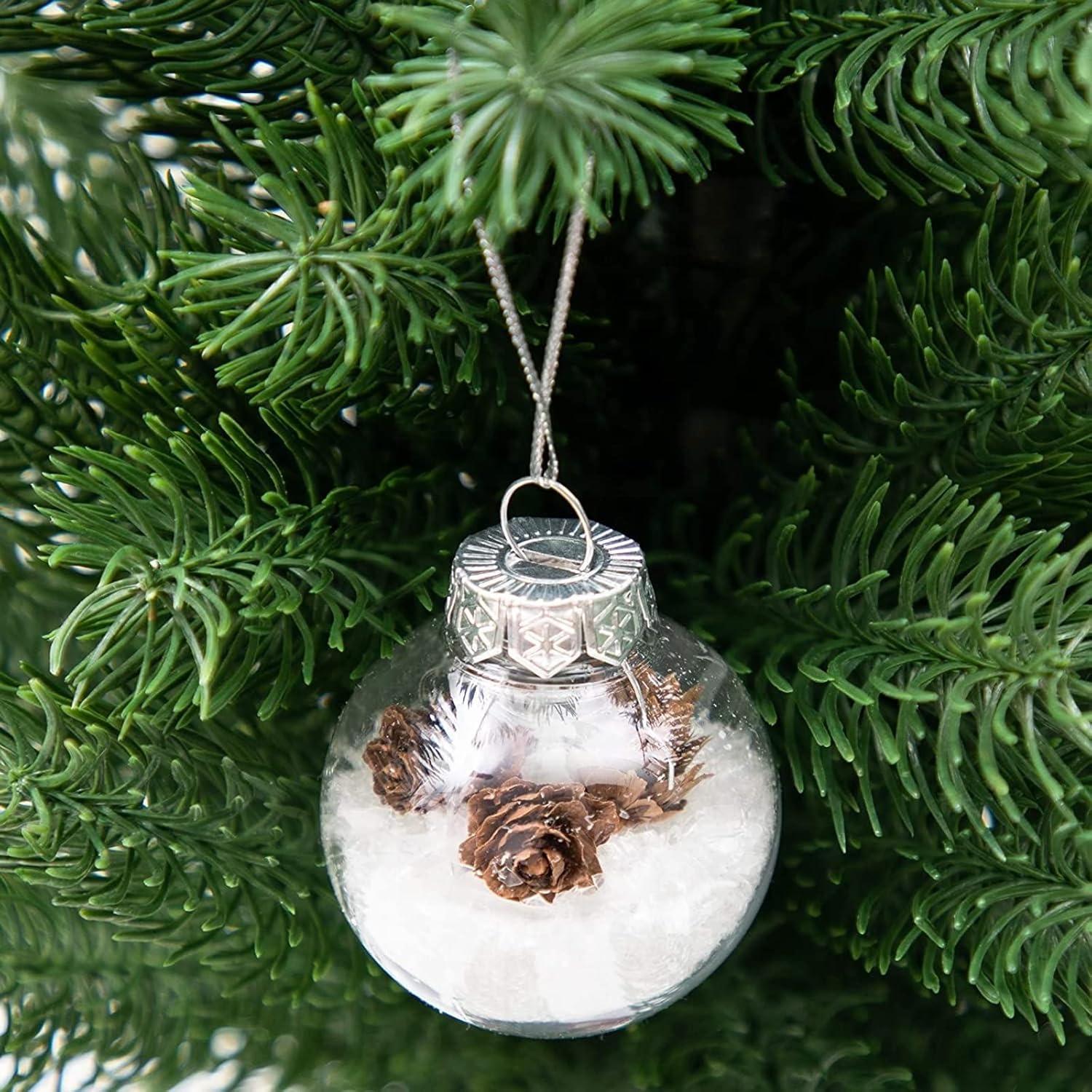 Set of 36 Clear Plastic Fillable Christmas Ornaments