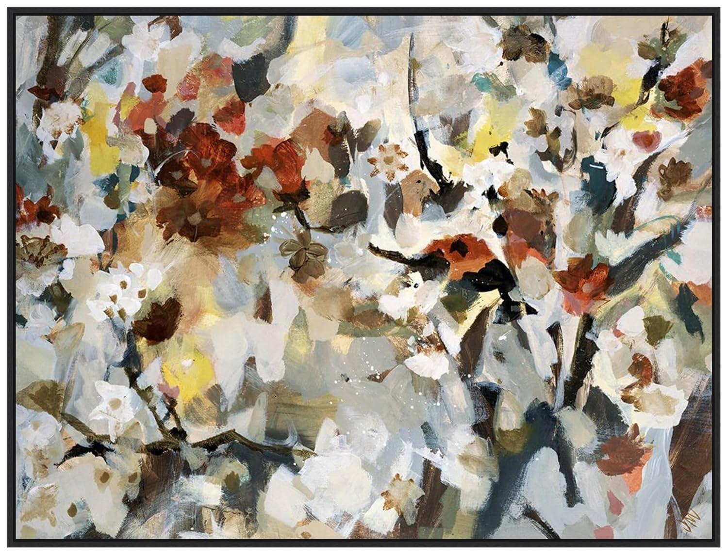 42" x 32" Floweresque II by Jodi Maas Framed Canvas Wall Art Print - Amanti Art: Oversized Abstract Decor