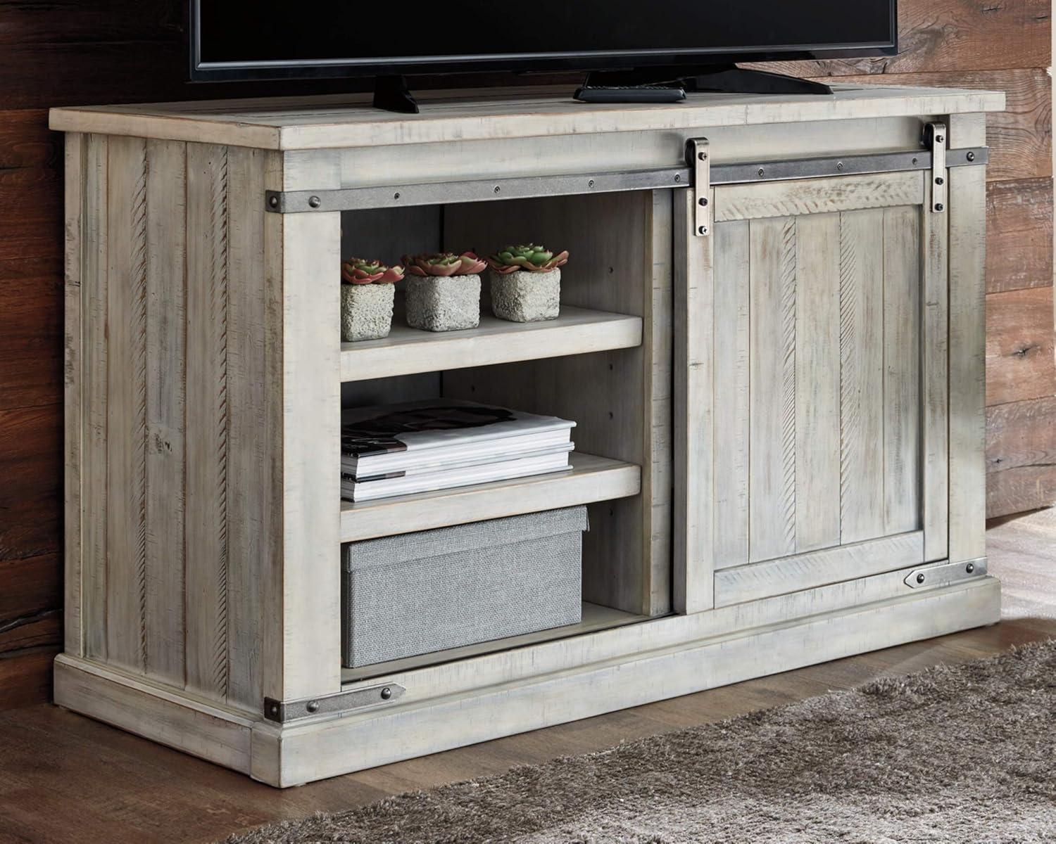 Modern Farmhouse 50" Gray TV Stand with Sliding Barn Doors