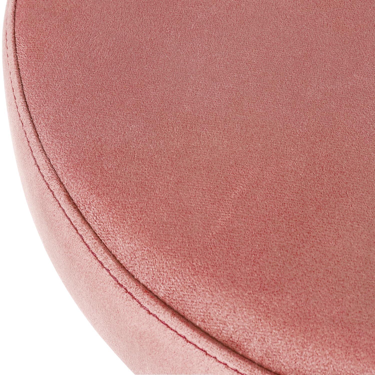16” Round Adjustable Vanity Stool, Pink Vanity Chair for Makeup Room, Modern Vanity Chair with Velvet Fabric & Metal Base.