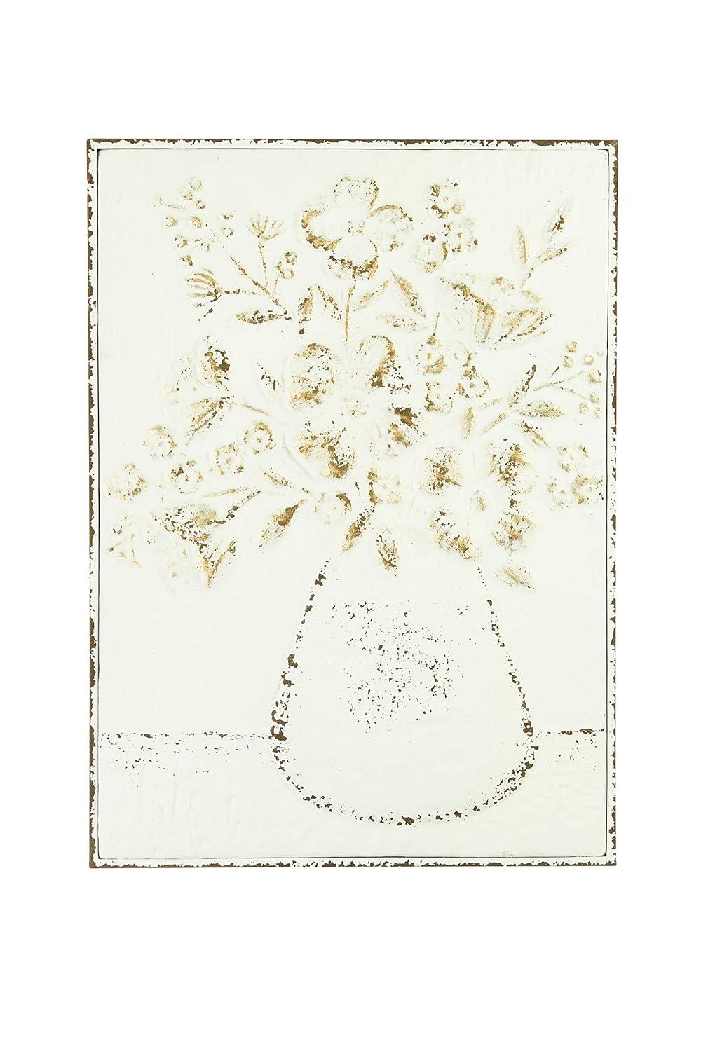 Kelly Clarkson Home Embossed Metal Wall Art with Flowers in Vase & Reviews | Wayfair
