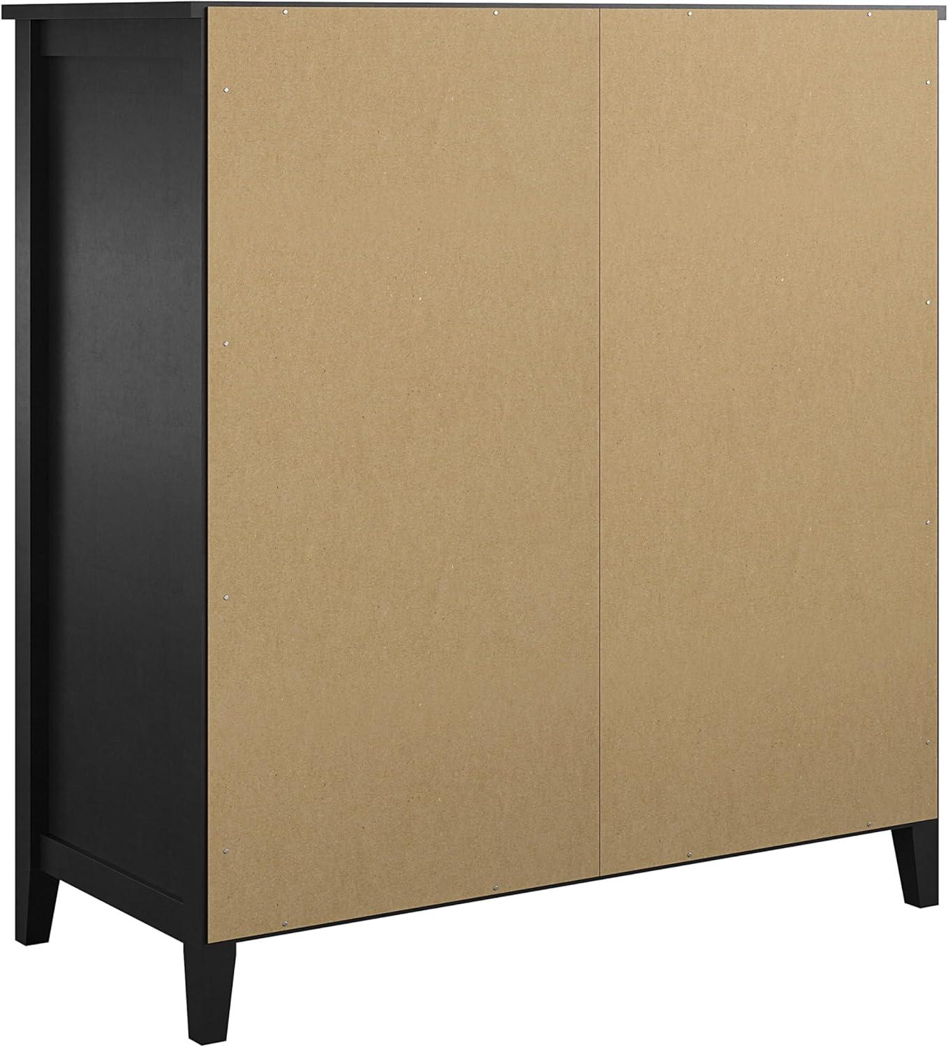 Tuxedo Black Painted MDF Bar Cabinet with Glass Door