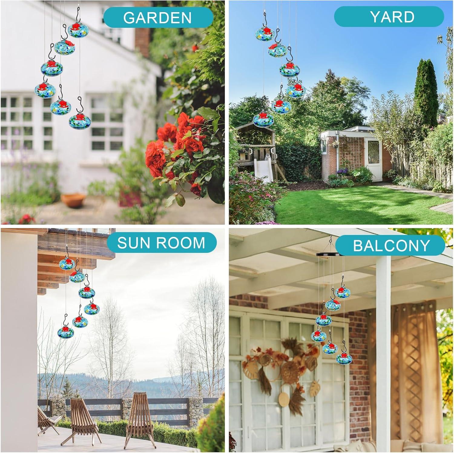 2025 New Charming Wind Chimes Hummingbird feeders,Window Bird feeders for Viewing,Bird feeders for Outdoors Hanging ant and bee Proof